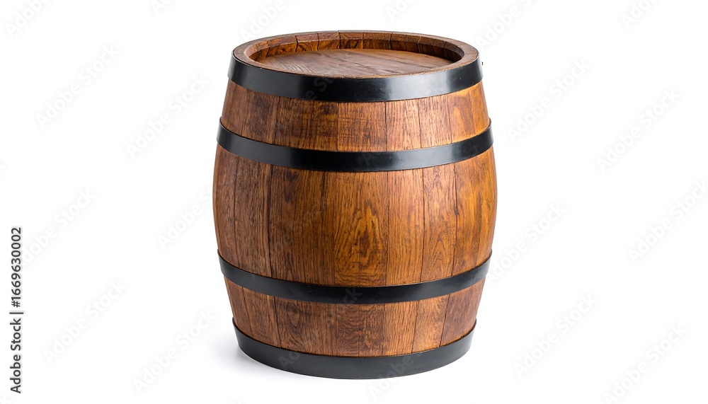Obraz premium Wooden barrel isolated on white