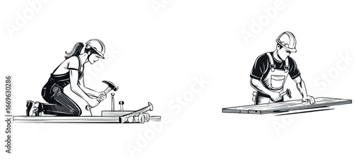 silhouette of construction worker vector