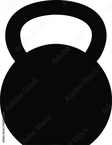 Illustration of kettlebell weight in engraving style design element for logo