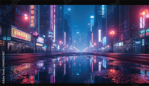 A futuristic city,Photo of a futuristic cityscape glows,Neon Cityscape Wallpaper at night,3D Rendering of neon city.Cyber punk theme, tech or game background