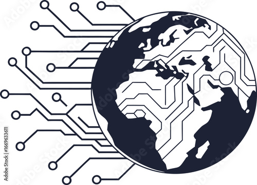 A worldwide business concept illustrated by a 3D puzzle map of the globe