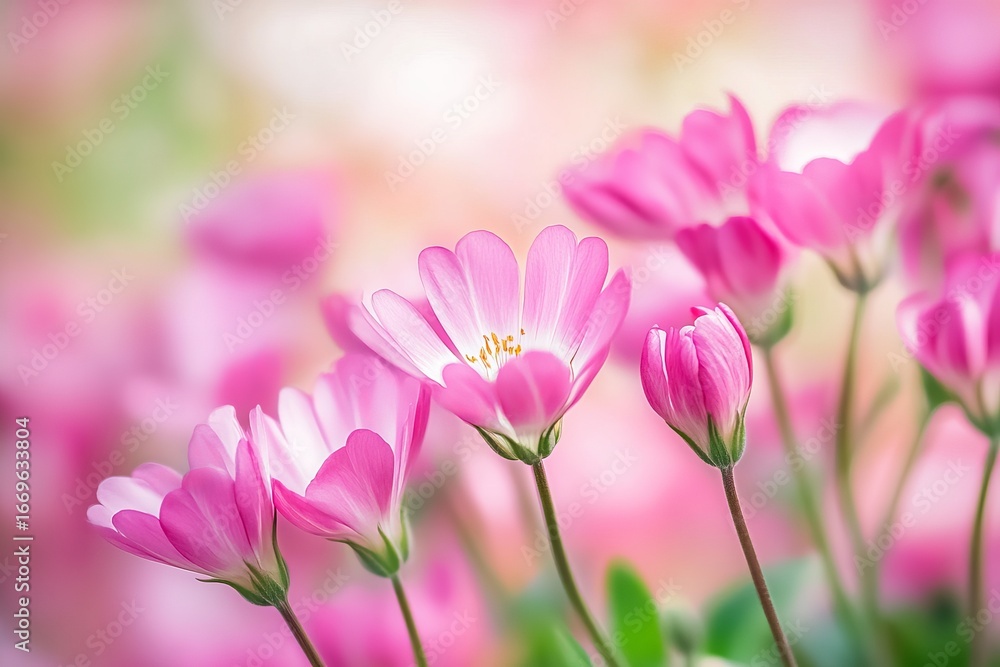 Delicate pink flowers in soft focus, bokeh background Delicate pink flowers in soft focus, bokeh background
