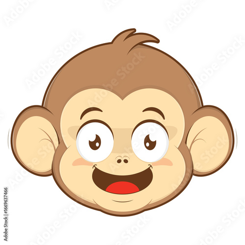 Canvas Print monkey playful face cartoon cute