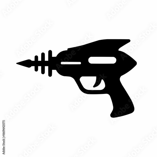 Weapon isolated with a pistol, a revolver, and a rifle with bullet holes on a white background