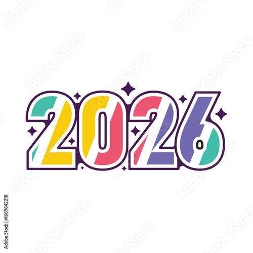 2026 number design vector