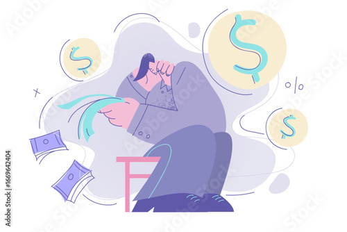 Depression, crisis, bankrupt concept