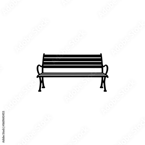 Prak bench silhouette vector flat illustration design.