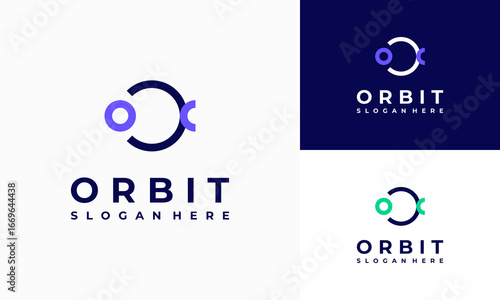 Planet Orbit Logo designs concept vector, Space orbital planetary Logo designs symbol