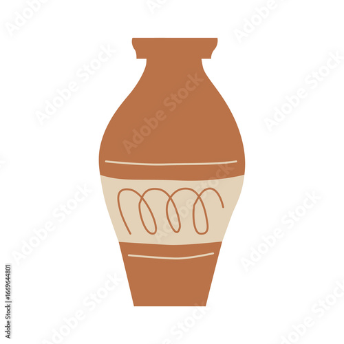 clay pot isolated on white background