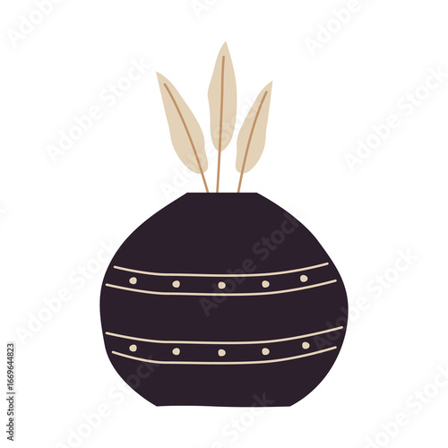 vector illustration of a wheat pot