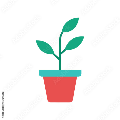 Stylized Illustration of Plant Growing Icon