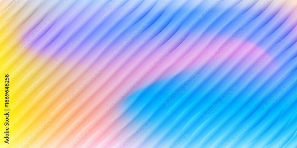 Obraz premium Ripple glass background. Abstract glassmorphism reeded texture. Displacement wave effect. Vector 3D holographic background with soft gradient diagonal wavy line pattern for trendy mix media design