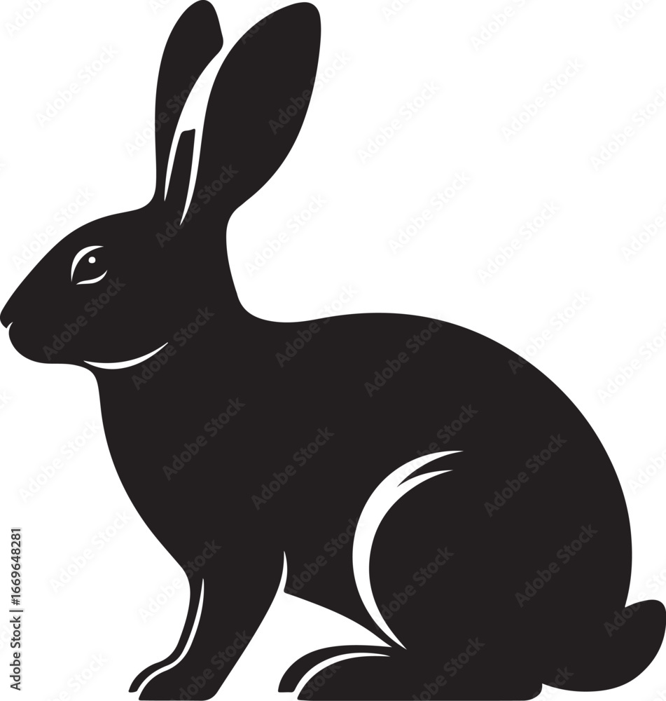 Obraz premium Cute Rabbit Silhouette Vector Set