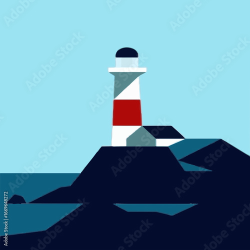 lighthouse in the sea background