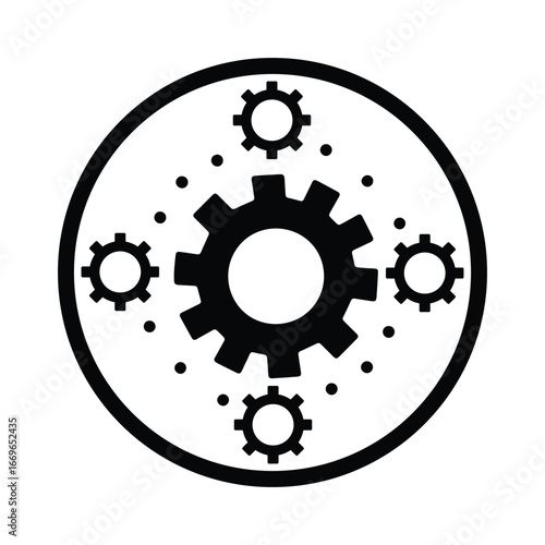 Gear Inside Circle Business Symbol