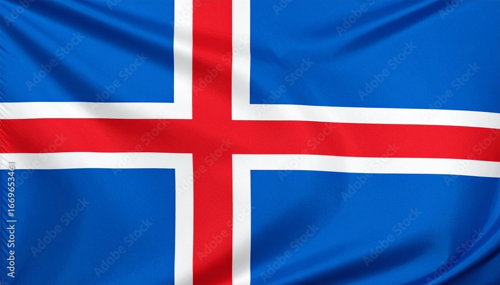 Fototapeta premium National flag of Iceland with Nordic cross.