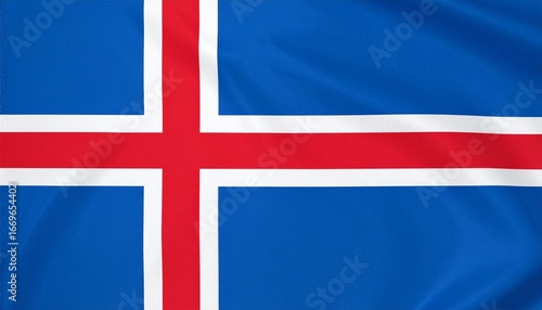National flag of Iceland with Nordic cross.