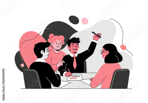 Collaborative Business Meeting with Teamwork and Strategic Planning.