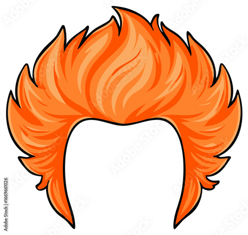 Bright Orange Spiky Wig for Costume or Fun