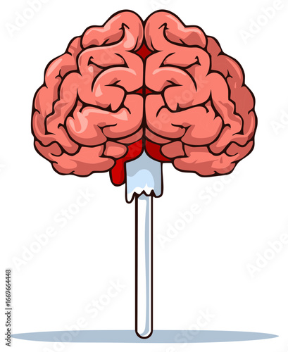 Playful Brain Lollipop Illustration Representing Smart Ideas and Mental Health