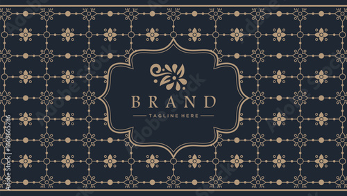 Bild auf Leinwand Elegant Brand Presentation with Decorative Floral Motif
