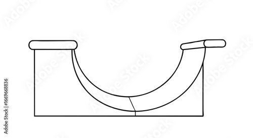Minimalist Line Art of a Modern Curved Sofa, Ideal for Interior Design Concepts