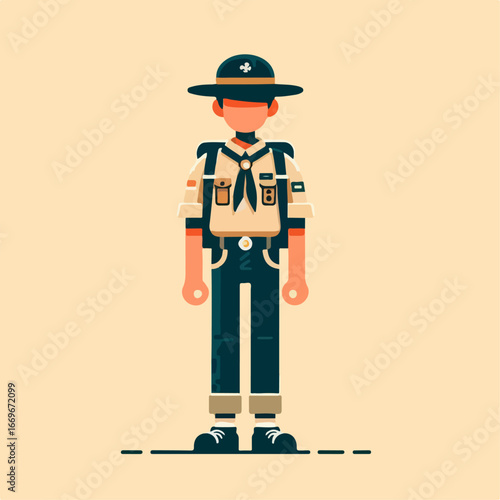 flat illustration of scouts