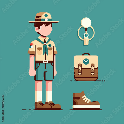 flat illustration of scouts