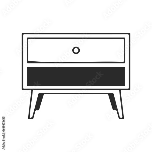 Modern wooden nightstand with drawer and minimalist design