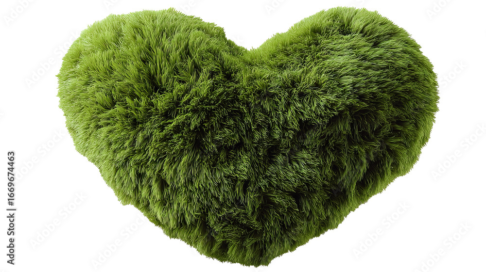Fototapeta premium Emerald green heart isolated on transparent background — high-resolution PNG cutout icon for love and eco themes, Valentine projects, social media, stickers, printables, web and app UI