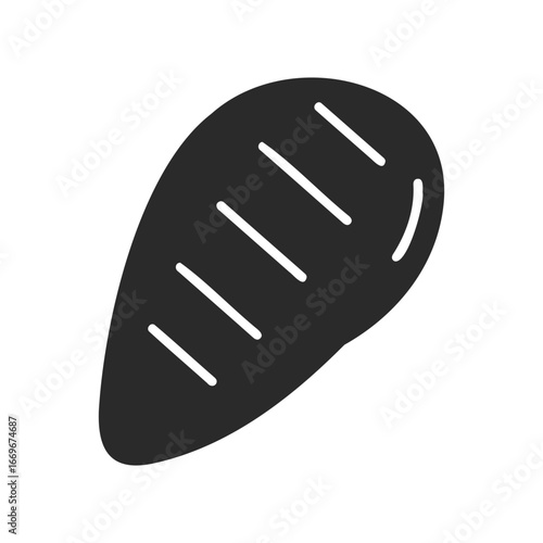 Simple black and white bread icon for baking and food design