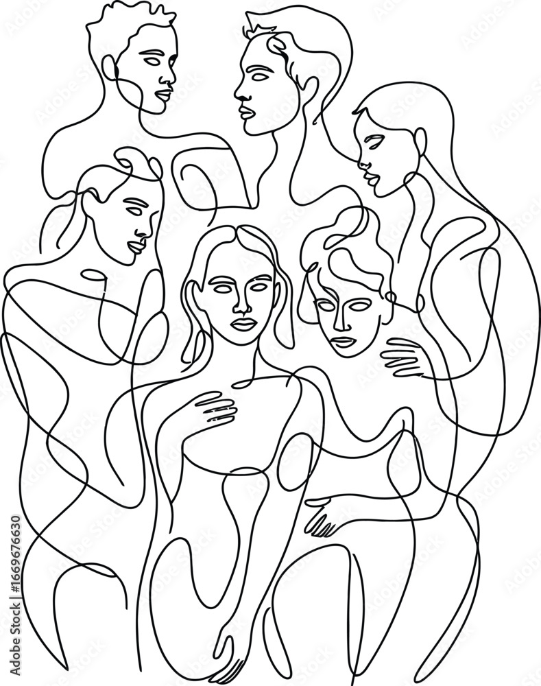 Fototapeta premium Hand drawn line art vector illustrations of cartoon animals and fairytale characters for a children's coloring book