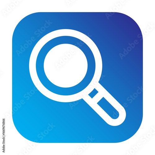 Minimalist rounded square search icon, representing find or lookup
