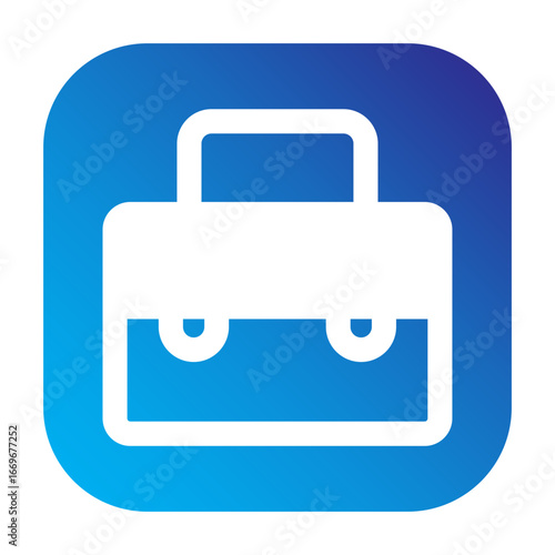 Minimalist rounded square briefcase icon, representing work or business