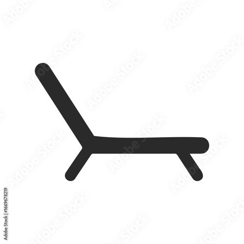 Minimalist black icon of a lounge chair with arm rest