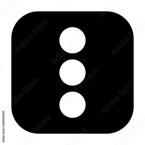 Minimalist rounded square vertical dots icon, representing menu or more options