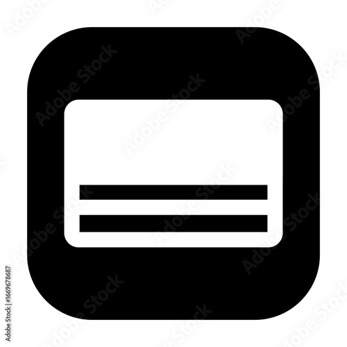Minimalist rounded square credit card icon, representing payment or billing
