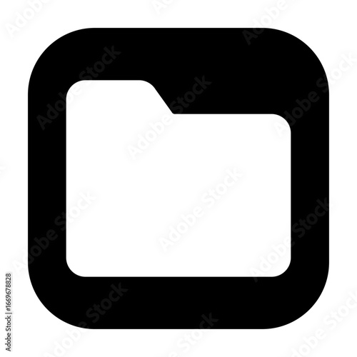 Minimalist rounded square folder icon, representing file storage or directory