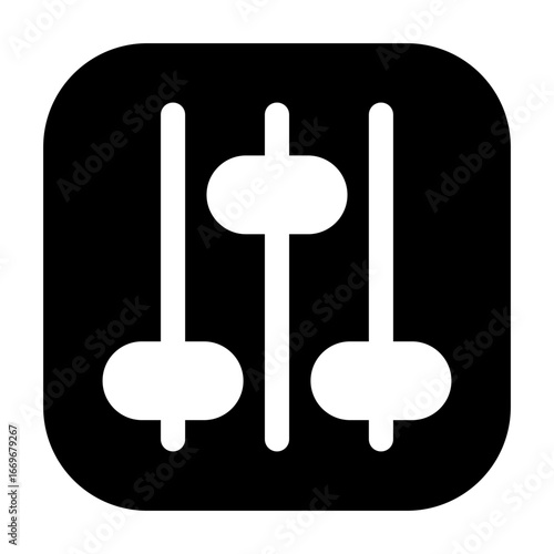 Minimalist rounded square sliders icon, representing settings or controls