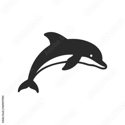 Silhouette of a jumping dolphin
