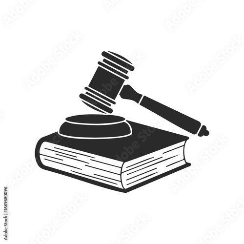 Gavel resting on law book symbolizing justice and legal authority