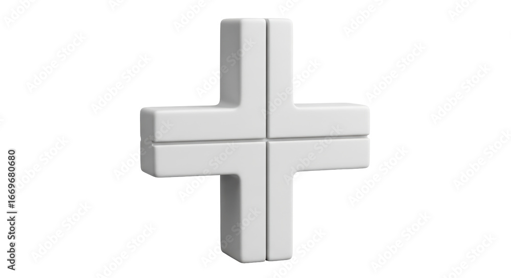 Obraz premium Isolated White Plus Symbol