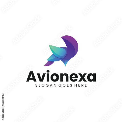 Gradient Modern Bird Logo Design