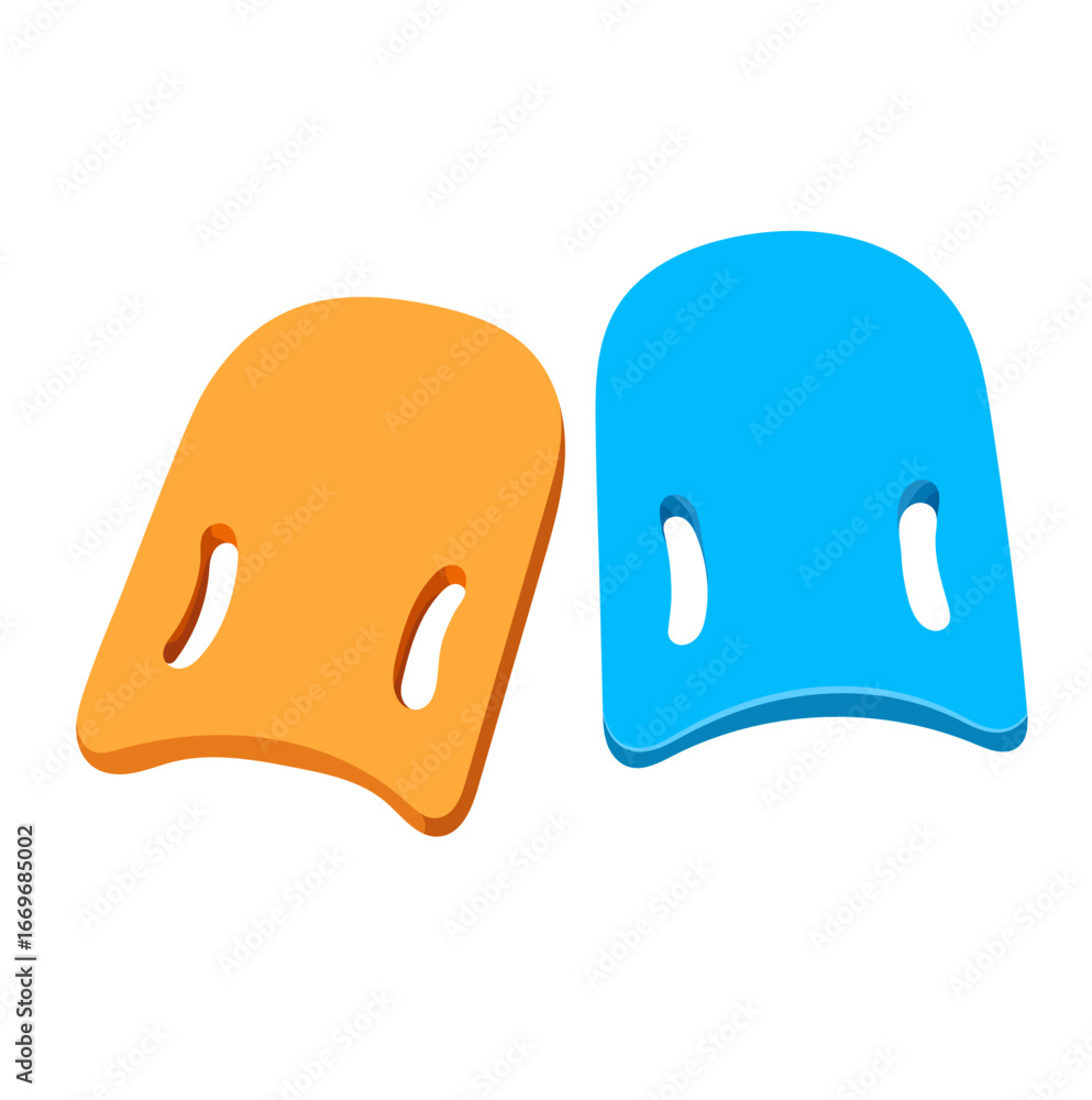 Obraz premium Plastic Swimming Kickboard Illustration Isolated on White Background