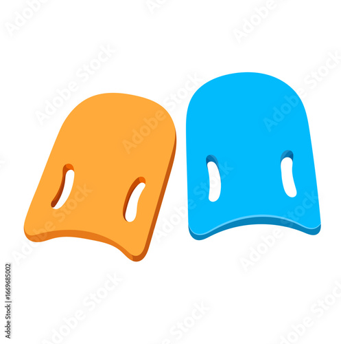Plastic Swimming Kickboard Illustration Isolated on White Background