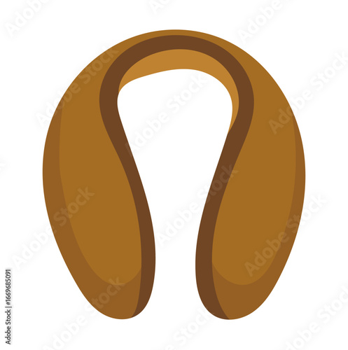 Brown Winter Ear Muff Illustration Isolated on White Background