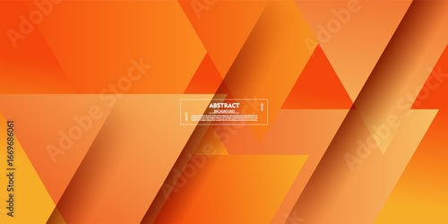 Abstract orange dynamic background with trendy overlapping triangles. Vector eps10