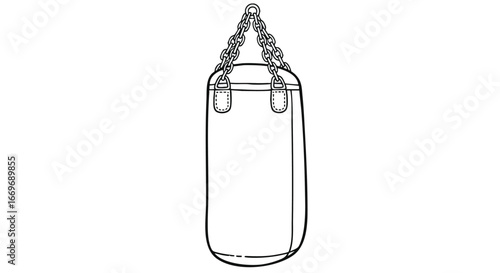 Punching Bag Outline A Clean and Simple Illustration for Sports and Fitness