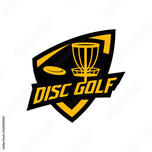 Dics Golf Frisbee Logo for Team Club and Tornament Championship Template Vector