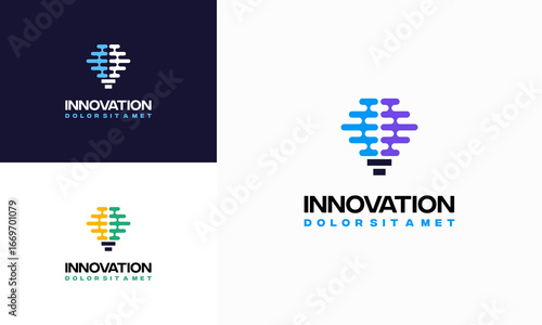 Modern Brain Bulb logo concept, Intelligence Logo template, Smart People logo